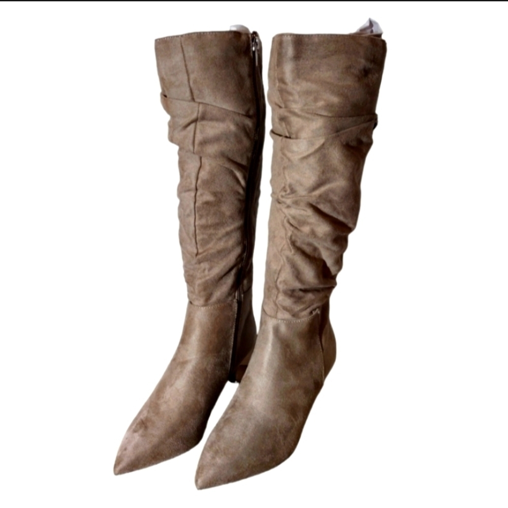 Qupid Faux Suede Slouch Boots NWOT